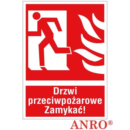 Znak ochrony PPOŻ Drzwi przeciwpożarowe ZZ-29P