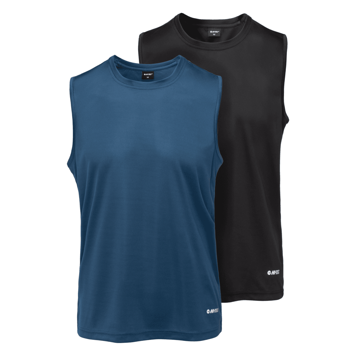 Męska koszulka bez rękawów HEVAD 2 PACK HI-TEC BLACK/ENSIGN BLUE TRENING
