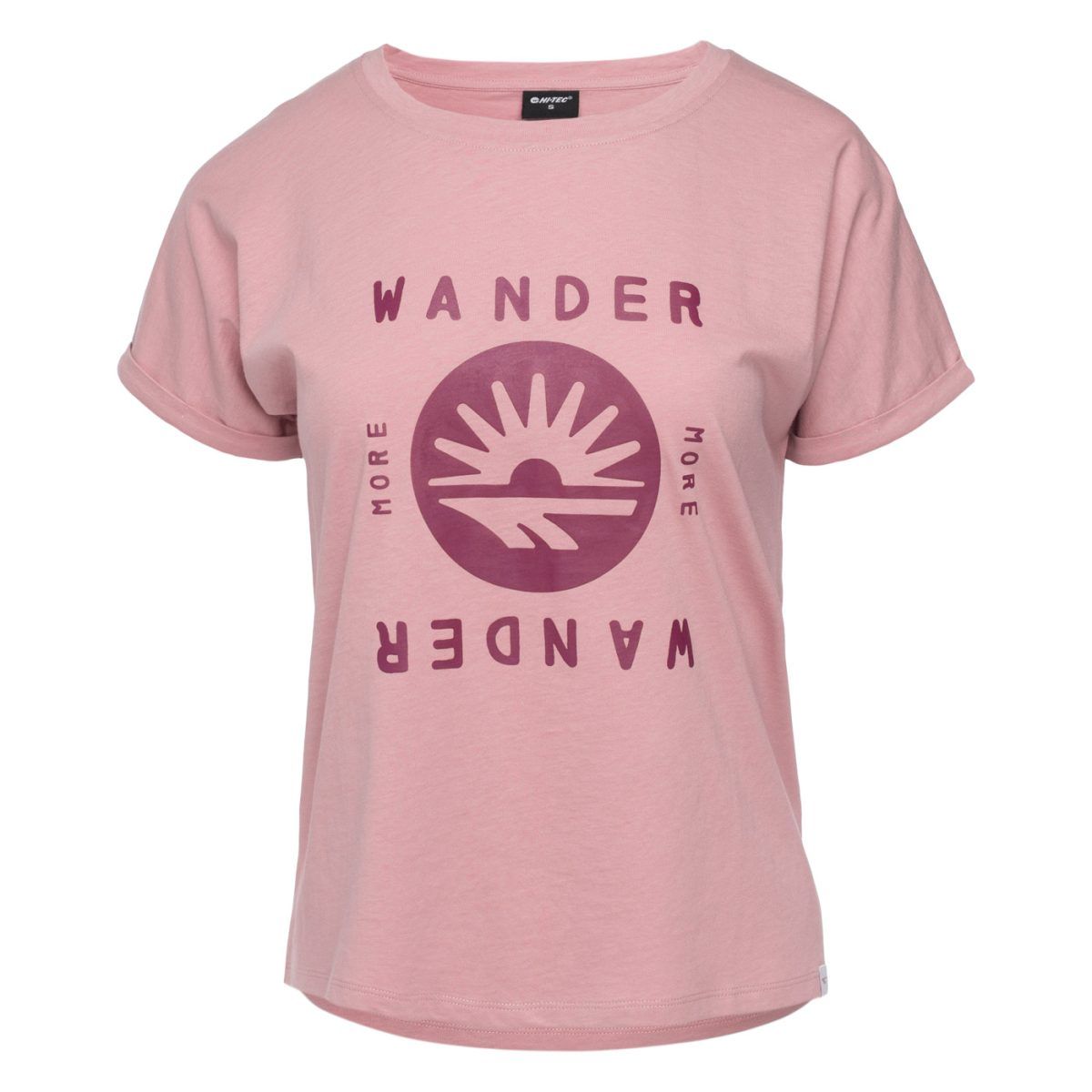 Damska Koszulka z krótkim rękawem LADY RIDIO HI-TEC MAUVE SHADOWS CASUAL