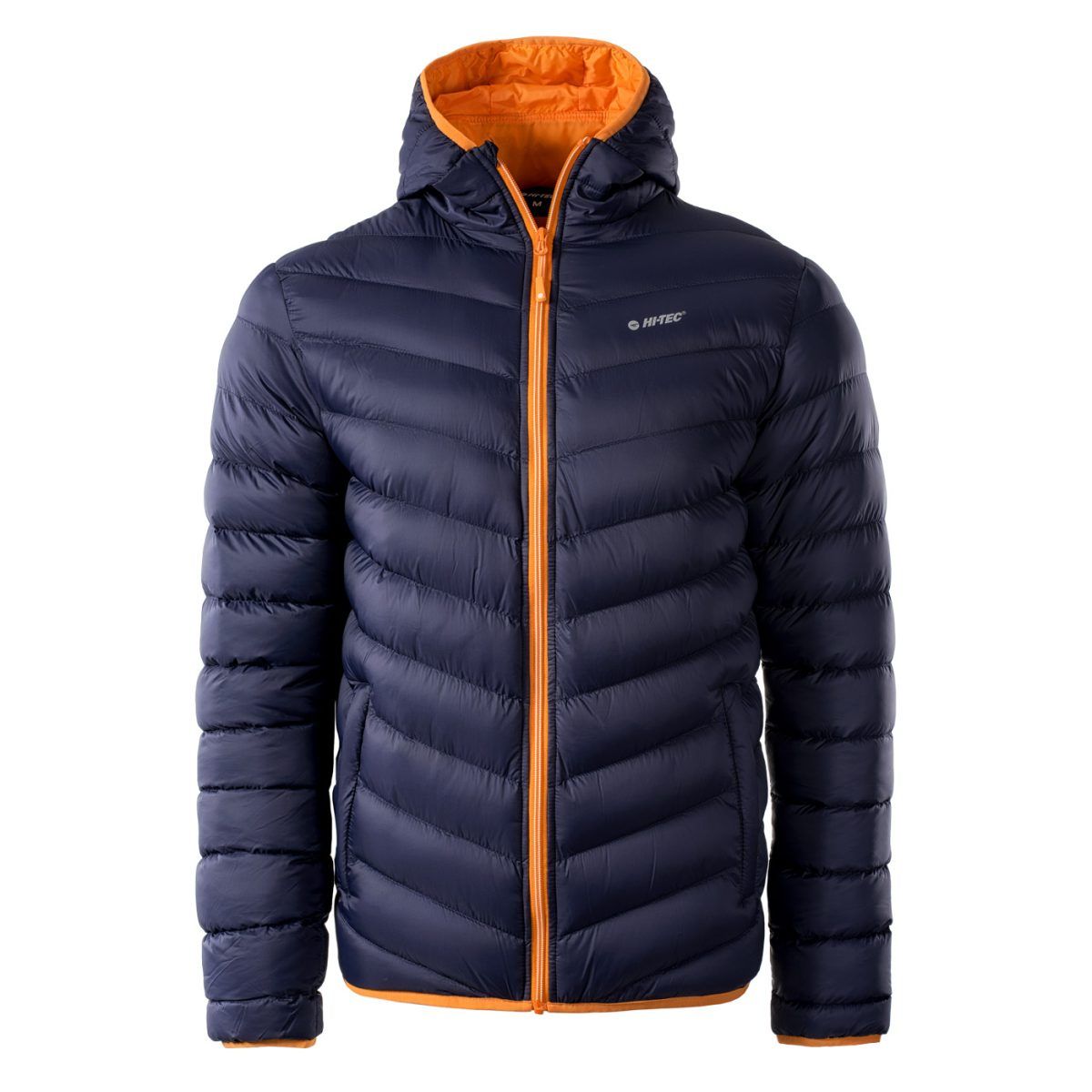 Męska Kurtka zimowa pikowana SALRIN HI-TEC EVENING BLUE/GRENADINE ORANGE TURYSTYKA