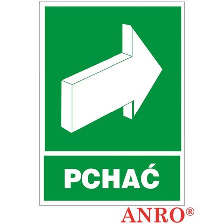 Znak ewakuacyjny Pchać ZZ-38E