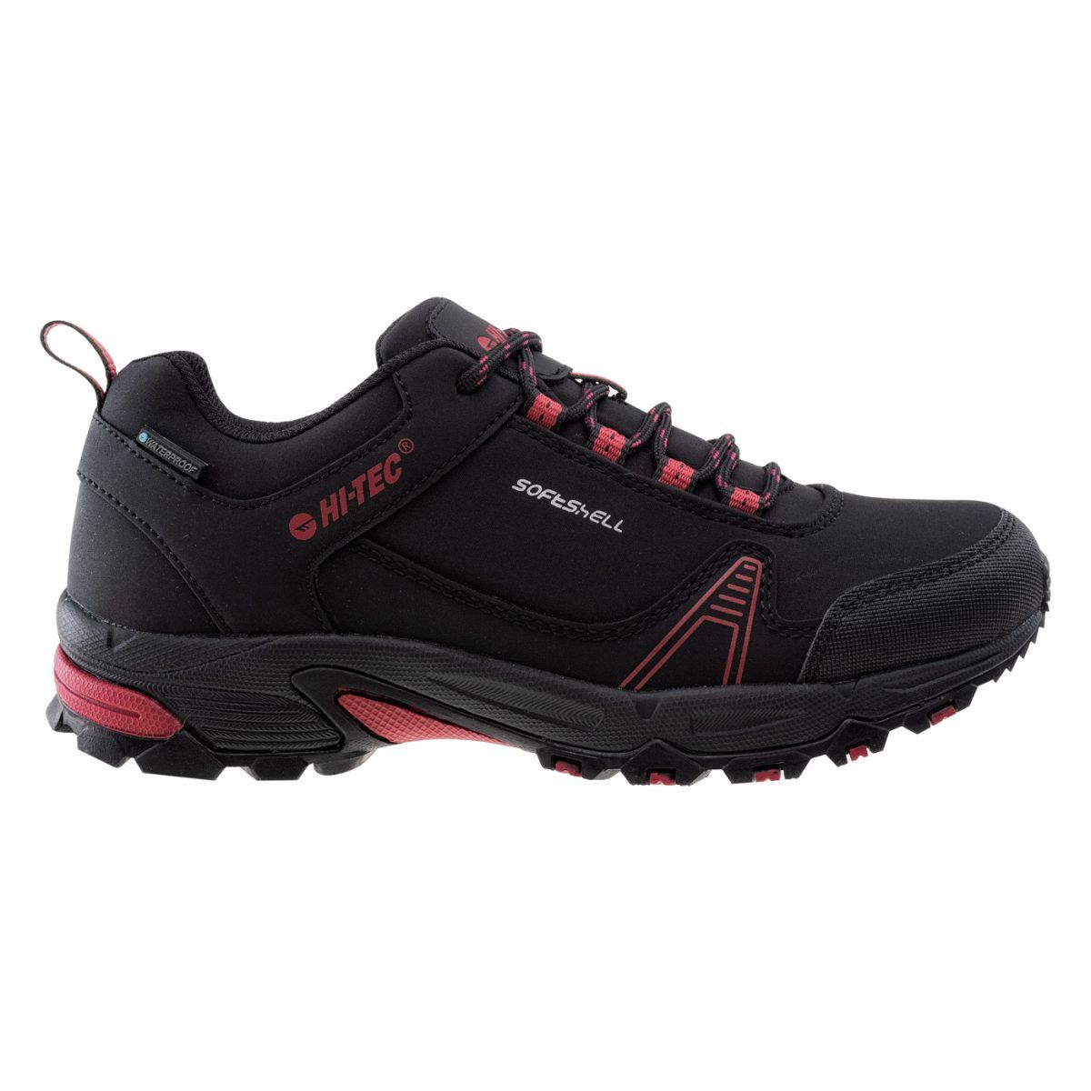 Damskie Buty HAPITER LOW WP WO’S HI-TEC BLACK/PERSIAN RED TURYSTYKA