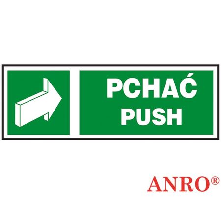 Znak ewakuacyjny „Pchać Push” Z-35E