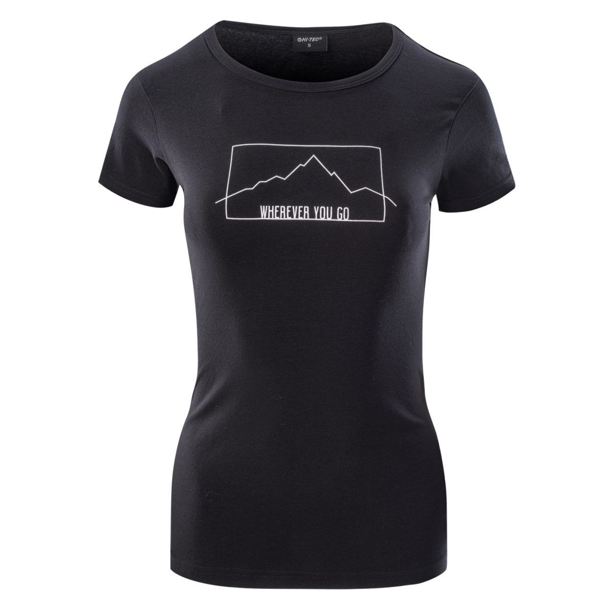 Damska Koszulka z krótkim rękawem LADY ROLIC HI-TEC BLACK CASUAL