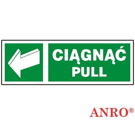 Znak ewakuacyjny „Ciągnąć Pull” Z-34E