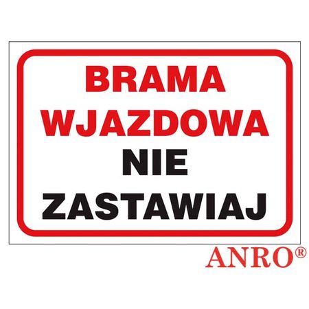 Znak ochrony PPOŻ Brama wjazdo ZZ-41P