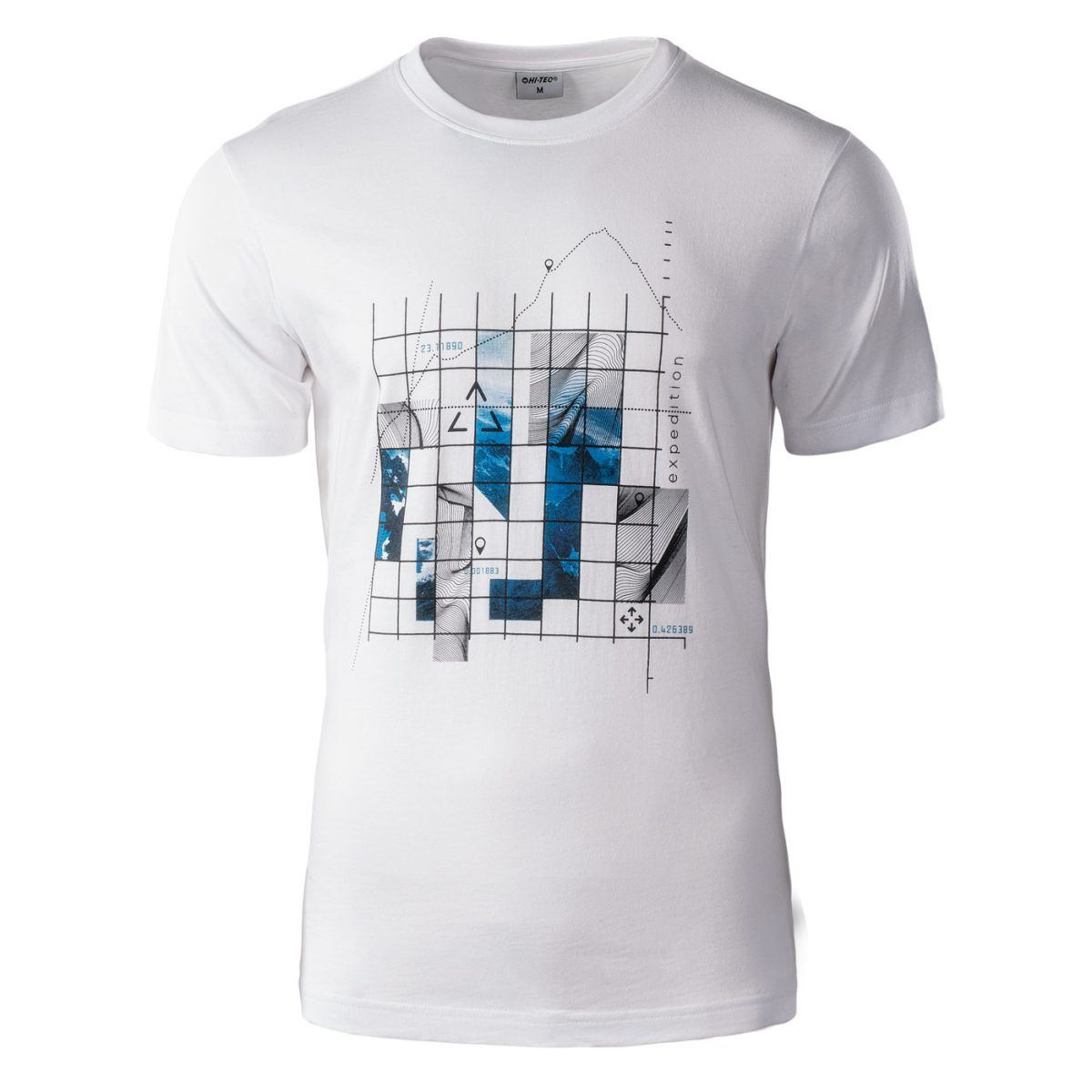 Męska Koszulka z krótkim rękawem NEROD HI-TEC WHITE CASUAL