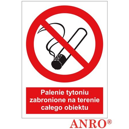 Znak ochrony PPOŻ Palenie tytoniu zabronione na terenie całego obiektu ZZ-12P-2