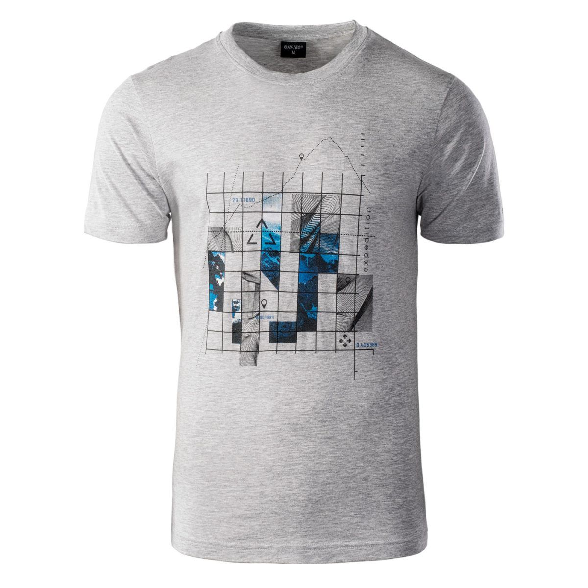 Męska Koszulka NEROD HI-TEC LIGHT GREY MELANGE CASUAL