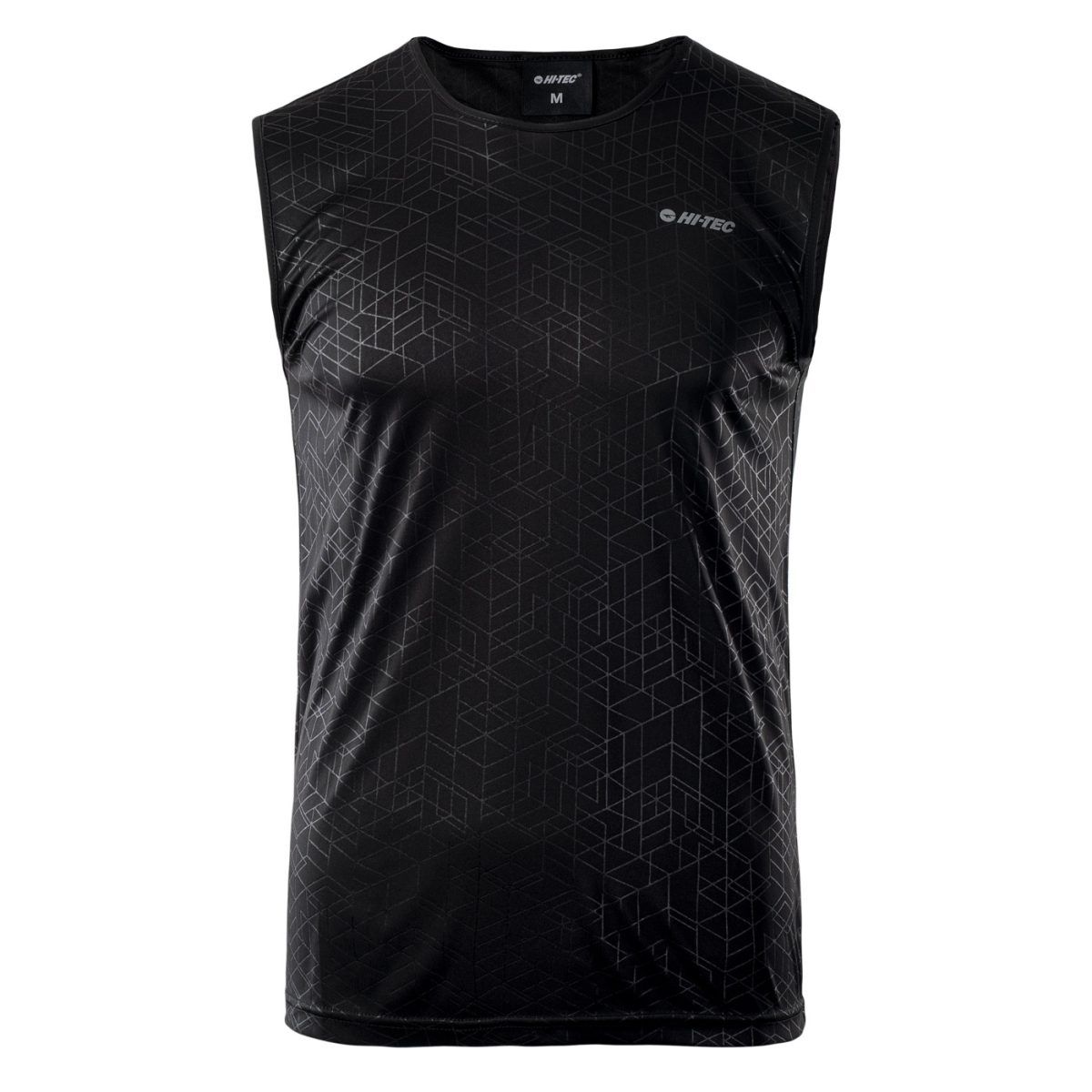 Męska koszulka bez rękawów ARDAM HI-TEC BLACK/NINE IRON/GREY GEOMETRIC PRINT TRENING
