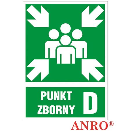 Znak ewakuacyjny Punkt zborny D ZZ-57E