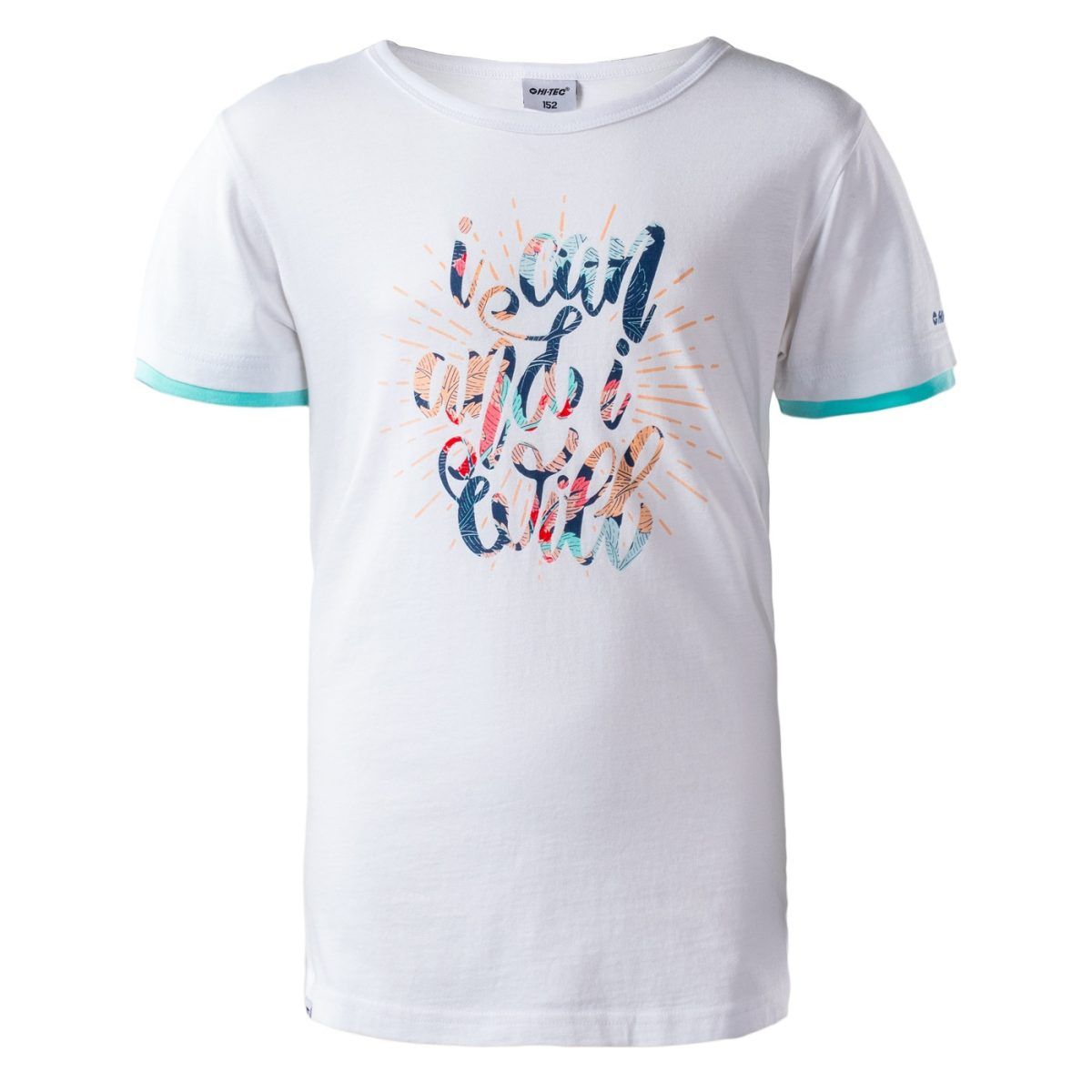 Dziecięca Koszulka z krótkim rękawem SOLERO JRG HI-TEC WHITE / AQUA SPLASH CASUAL