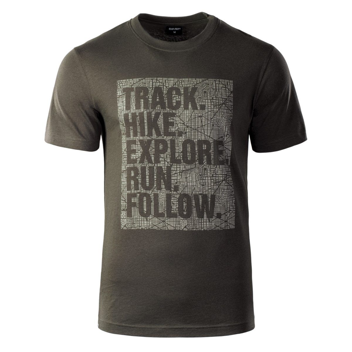Męska Koszulka z krótkim rękawem THERO HI-TEC BLACK OLIVES CASUAL