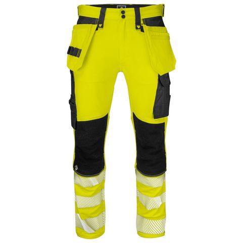 SPODNIE DO PASA ZE STRETCHEM HV – EN ISO 20471 KLASA 2 6571 PROJOB YELLOW/ BLACK