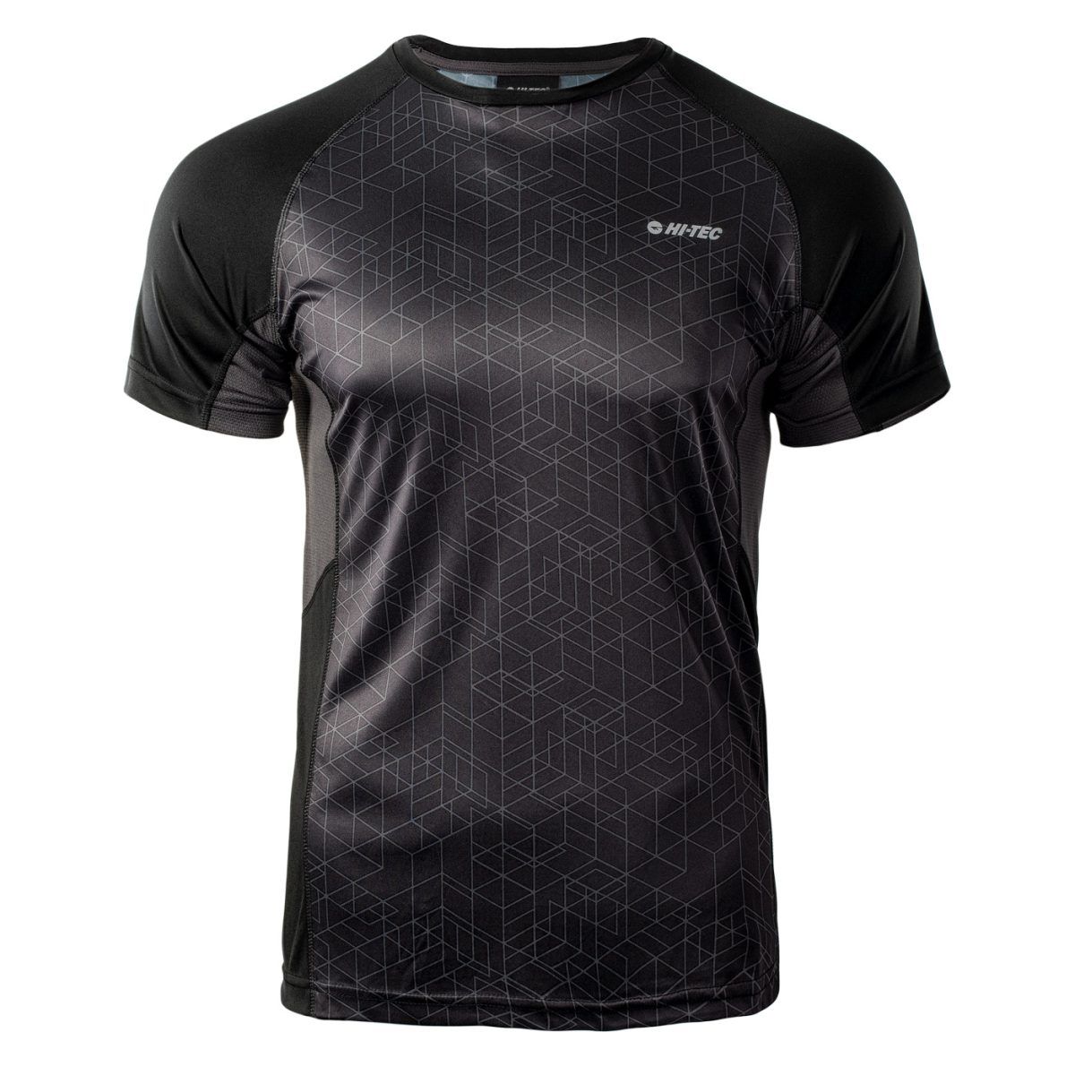 Męska Koszulka ECKOH HI-TEC BLACK/NINE IRON/GREY GEOMETRIC PRINT TRENING