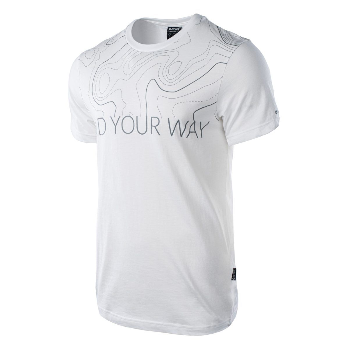 Męska Koszulka z krótkim rękawem ISOBAR HI-TEC WHITE/GREY CASUAL