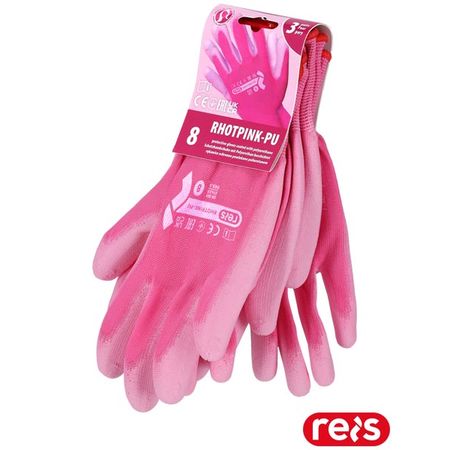 RĘKAWICE OCHRONNE REIS RHOTPINK-PU_RW9 RHOTPINK-PU RW