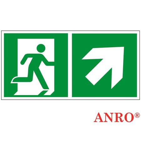 Znak ewakuacyjny „Kierunek do wyjścia w prawo i w górę (za drzwiami) Z-E002-3