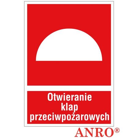 Znak ochrony PPOŻ Miejsce otwierania klap przeciwpożarowych ZZ-25P