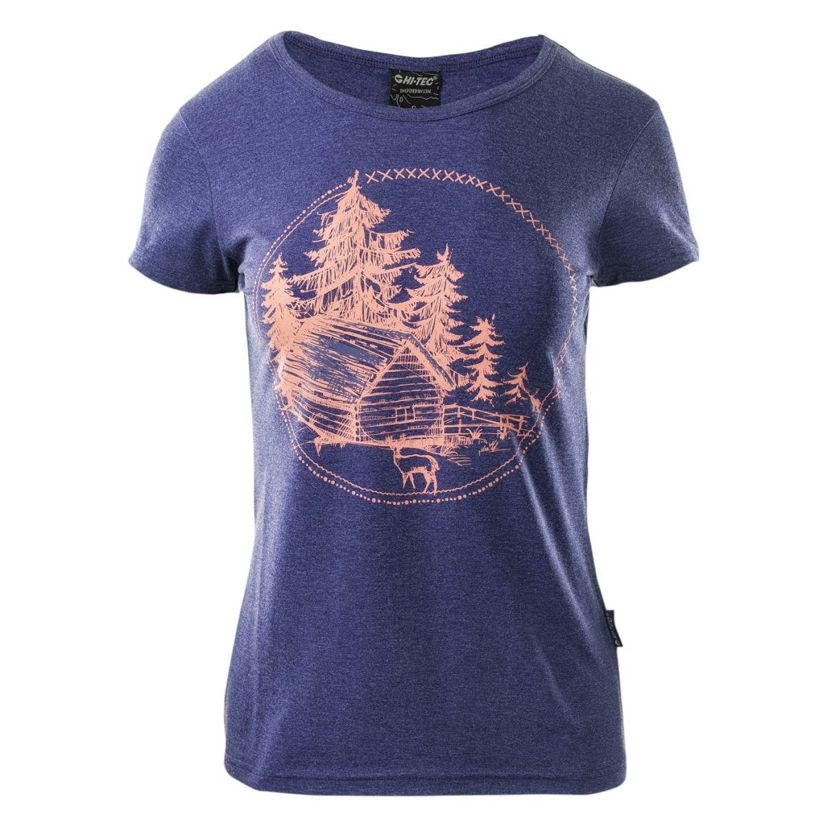 Damska Koszulka LADY HOLZ HI-TEC ASTRAL AURA MELANGE / FRESH SALMON CASUAL