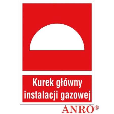 Znak ochrony PPOŻ Kurek główny instalacji gazowej ZZ-20P