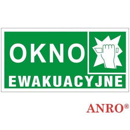 Znak ewakuacyjny Okno ewakuacyjne ZZ-41E