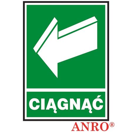 Znak ewakuacyjny „Ciągnąć aby otworzyć” Z-39E