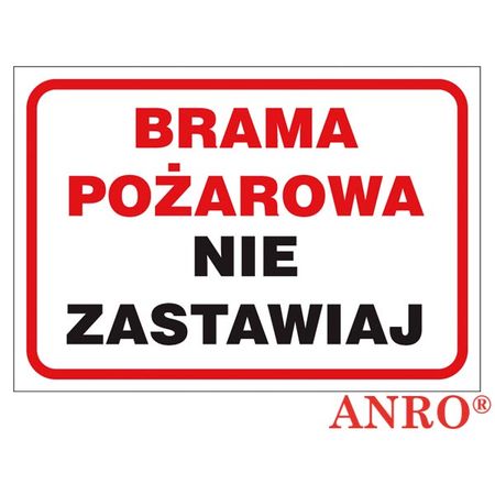 Znak ochrony PPOŻ Brama pożaro ZZ-42P