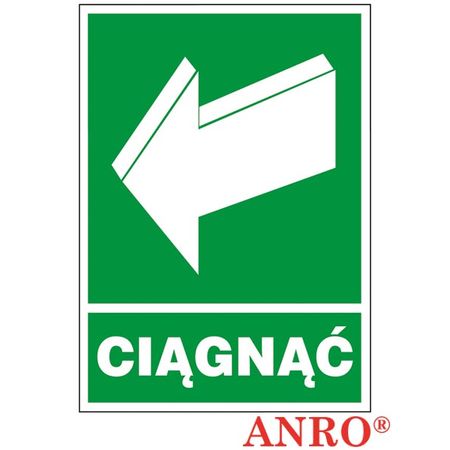 Znak ewakuacyjny Ciągnąć ZZ-39E
