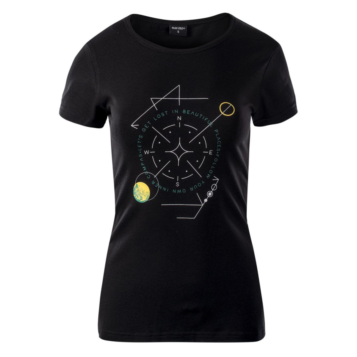 Damska Koszulka z krótkim rękawem LADY SOLA HI-TEC BLACK CASUAL