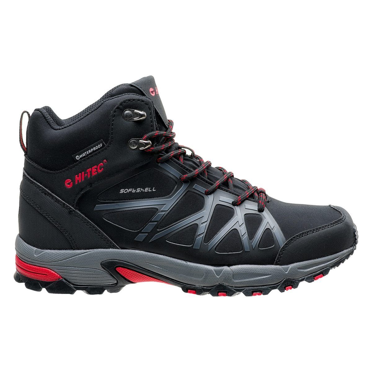 Męskie Buty SAKURA MID WP HI-TEC BLACK/HIGH RISK RED TURYSTYKA