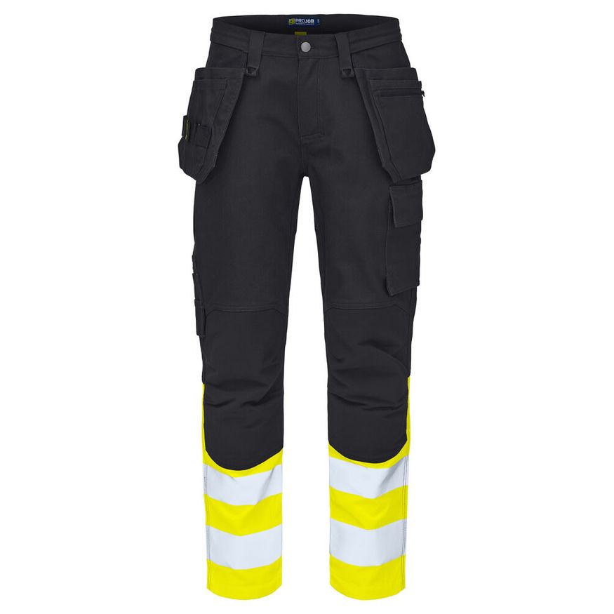 SPODNIE DO PASA EN ISO 20471 KLASA 1 6560 PROJOB YELLOW/ BLACK
