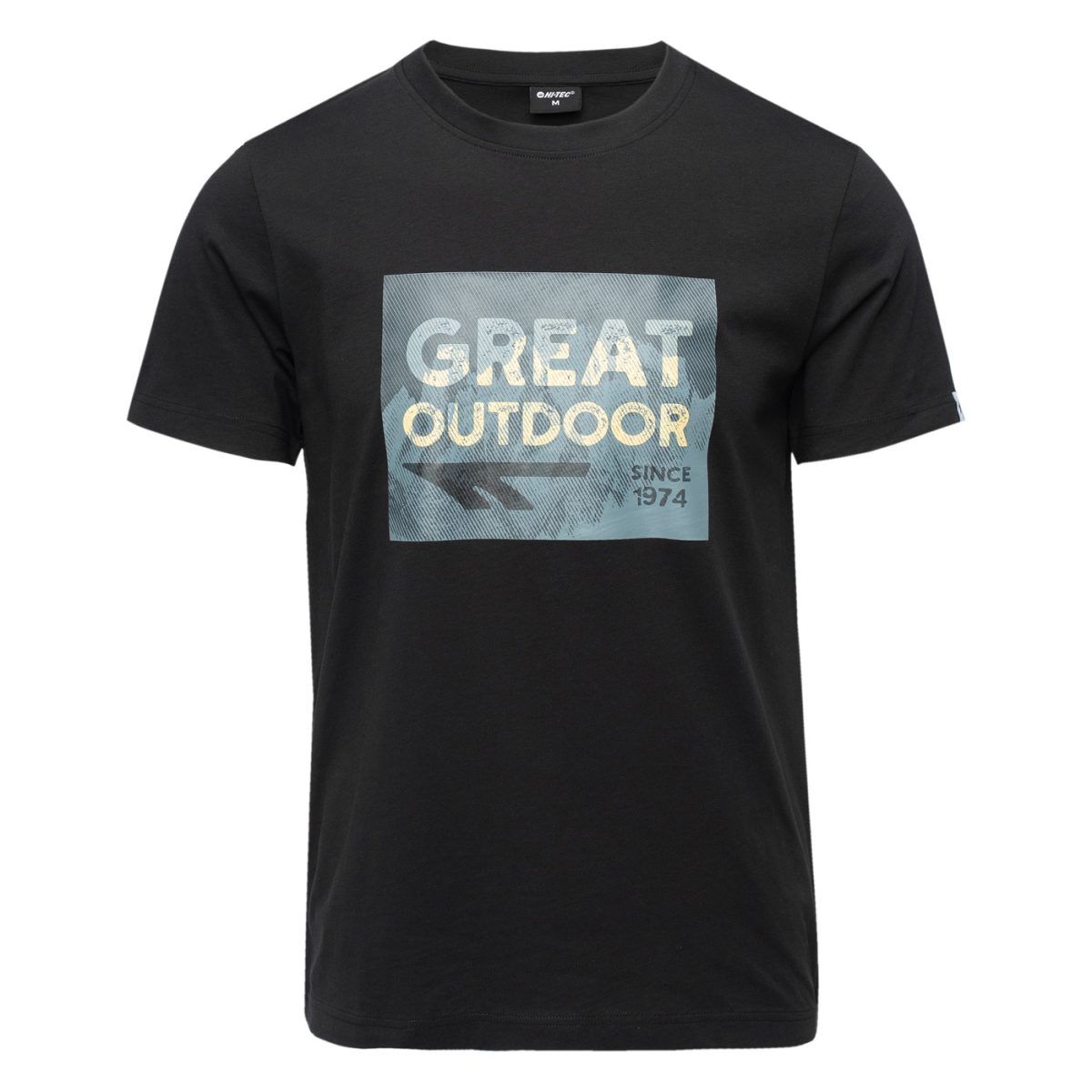 Męska Koszulka z krótkim rękawem MIDIO HI-TEC BLACK CASUAL