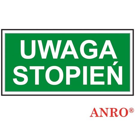Znak ewakuacyjny „Uwaga stopień” Z-62E