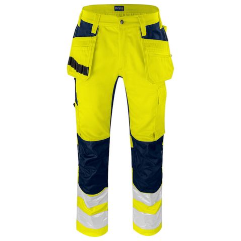SPODNIE DO PASA ZE STRETCHEM – EN ISO 20471 KLASA 2 6570 PROJOB YELLOW/ NAVY