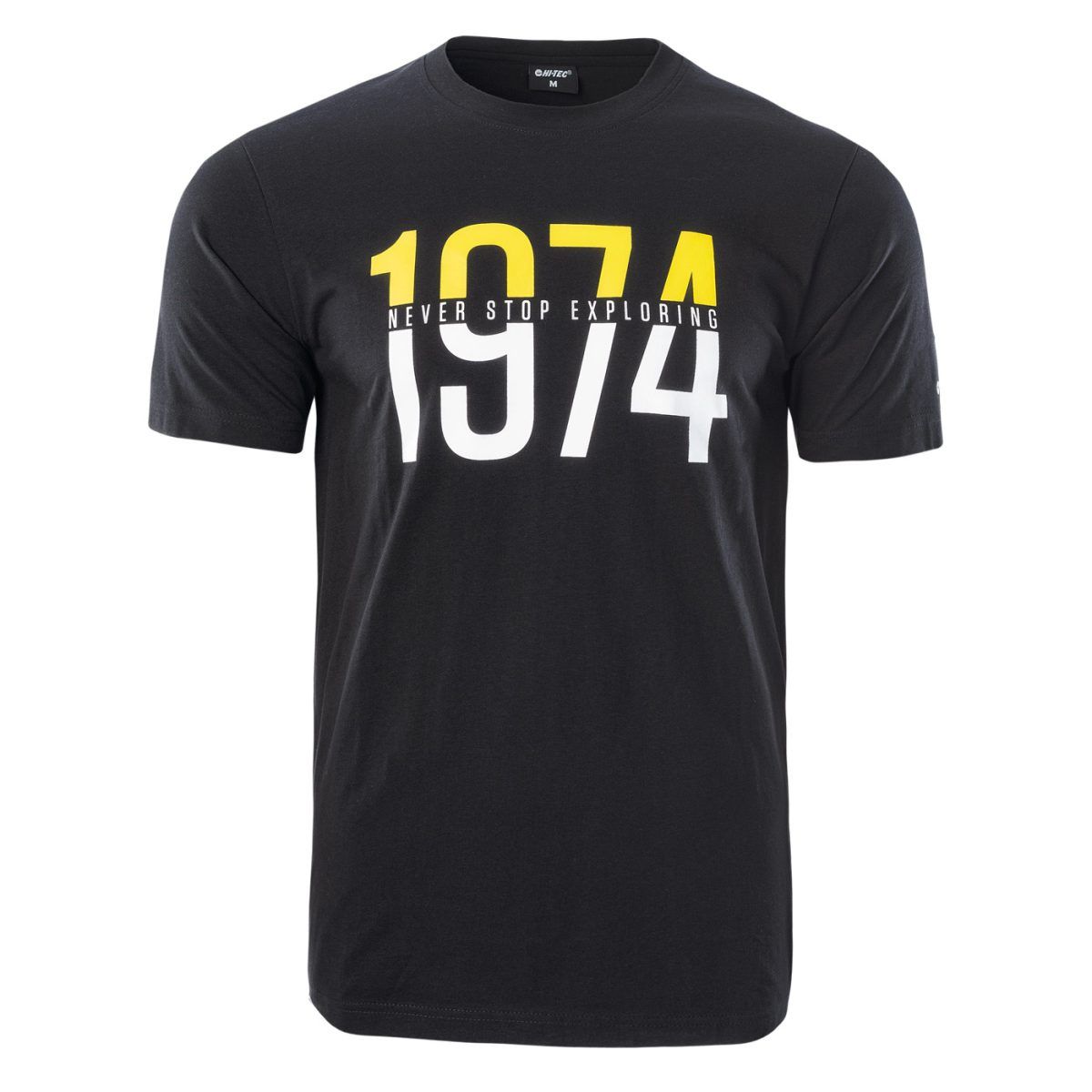 Męska Koszulka z krótkim rękawem ROLIC HI-TEC BLACK CASUAL