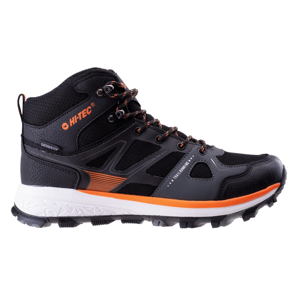 Męskie Buty RANTER MID WP HI-TEC BLACK/ORANGE TURYSTYKA