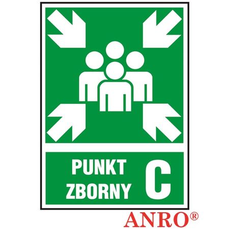 Znak ewakuacyjny Punkt zborny C ZZ-56E