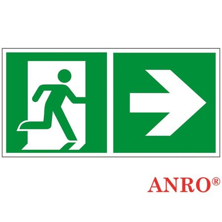 Znak ewakuacyjny „Kierunek do wyjścia w prawo i prosto (za drzwiami) Z-E002-1