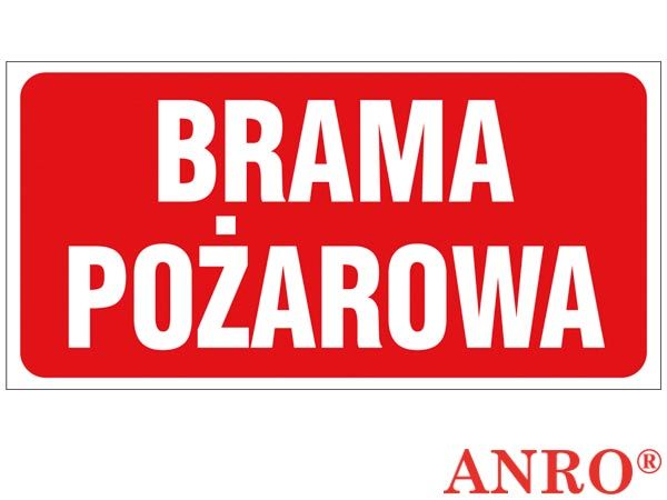 Znak ochrony PPOŻ Brama pożarowa ZZ-46P