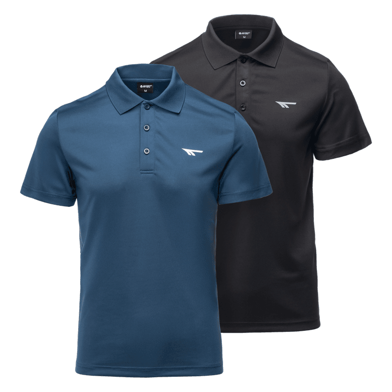 Męski zestaw koszulek polo HODIN 2 PACK HI-TEC BLACK/ENSIGN BLUE TRENING