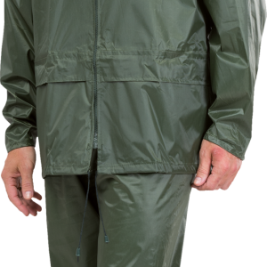 KOMPLET PRZECIWDESZCZOWY SPODNIE PAS+KURTKA ZIELONY/GRANATOWY
