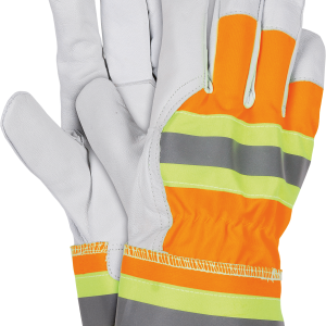 RĘKAWICE RLVIS SKÓRZANE HI-VIS