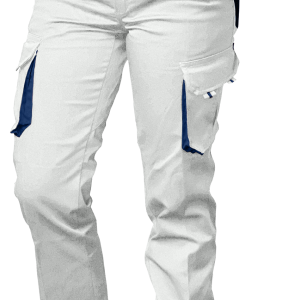 SPODNIE DO PASA FRAULAND-T BIAŁE MALARSKIE ELASTYCZNE DAMSKIE