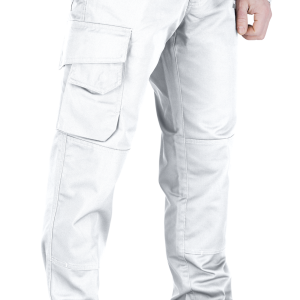 SPODNIE DO PASA LEBER HOLLMAN VOBSTER BIAŁE