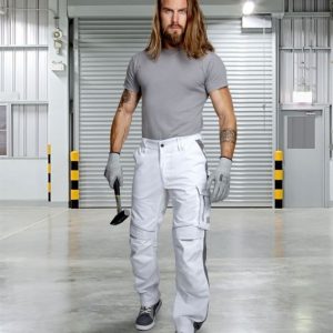 SPODNIE DO PASA URBAN+ BIAŁE MALARSKIE