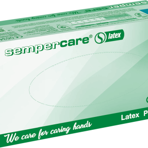 RĘKAWICE LATEKSOWE JEDNORAZOWE SEMPERCARE LATEX  PUDROWANE