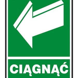 Znak ewakuacyjny „Ciągnąć aby otworzyć” Z-39E