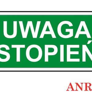 Znak ewakuacyjny „Uwaga stopień” Z-62E
