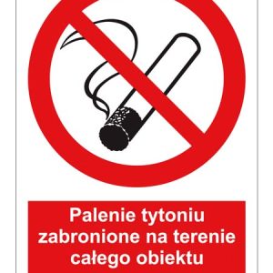 Znak ochrony PPOŻ Palenie tytoniu zabronione na terenie całego obiektu ZZ-12P-2